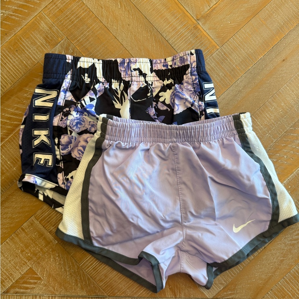 Nike Dri-FIT Toddler Shorts in White and Lavender and Floral Size 3t